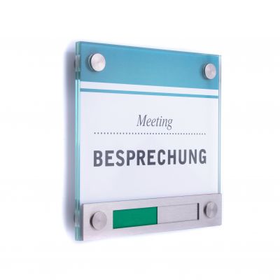 Türschild Vitrum B Frei Besetzt Anzeige rot grün Besprechnung Meeting
